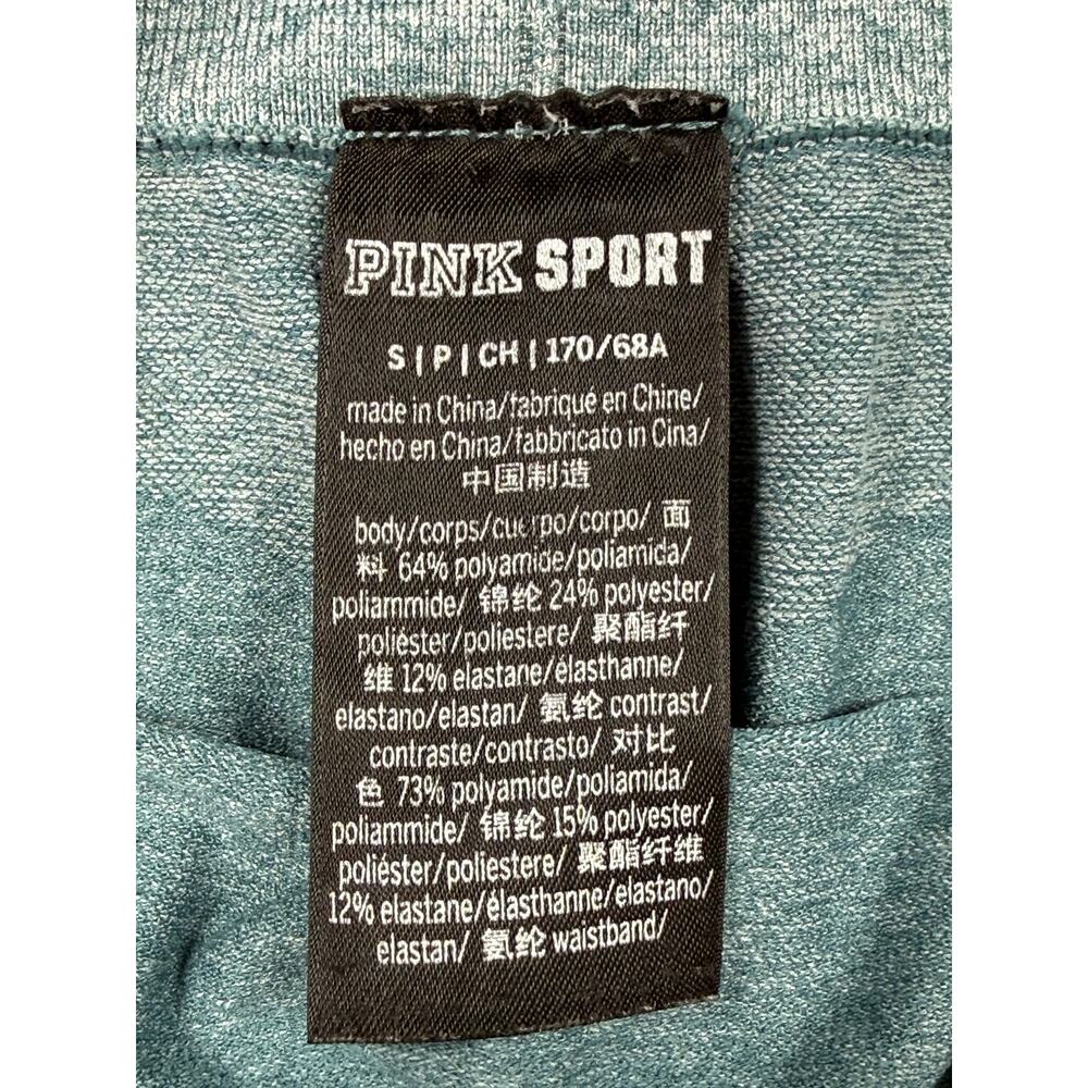 Victoria's Secret PINK high-waist teal green Sz S seamless biker shorts. - Picture 3 of 8